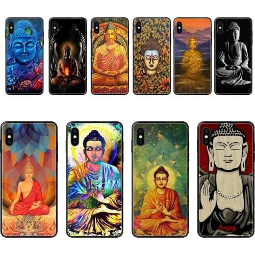 Black Soft TPU Print Cover Case Girls Gautama Buddha Back For Galaxy S5 S6 S7 S8 S9 S10 S10e S20 edge Lite Plus Ultra