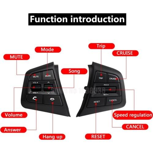 For Hyundai ix25 (creta) 1.6L Steering Wheel Cruise Control Buttons Remote Control Volume channel Seven color free switching