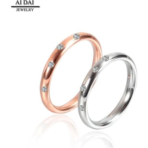 Titanium steel plated rose gold arc half circle diamond ring ring Korean flash diamond trendy womens ring thin ring