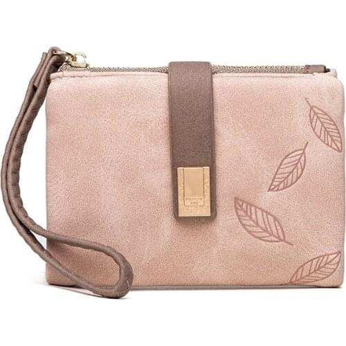 Matte Pu Leather Women Wallet Small Zipper Coin Purse Short Ladies Wallet Wristlet Women Purse Female Coin Pocket Card Holders