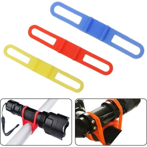 Bike Flashlight Tie Straps Bicycle Silicone Band Flash Light Flashlight Phone Strap Tie Ribbon Mount Holder Cycling Accessories