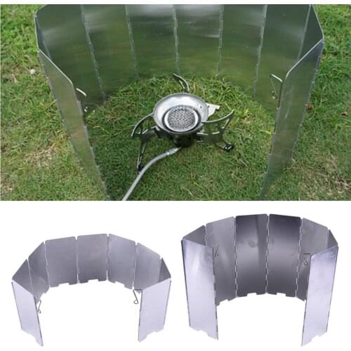 LETAOSK 8 Large Plates Outdoor Camping BBQ Foldable Burner Windshield Gas Stove Wind Shield Screen