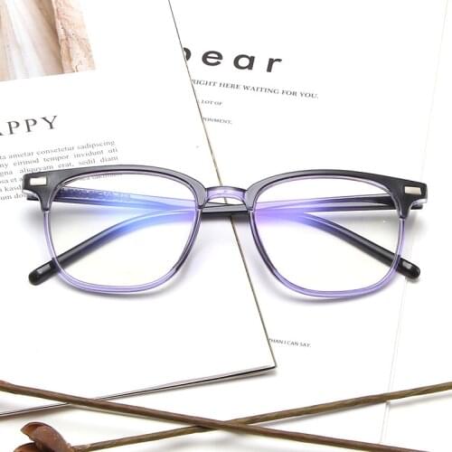 Fashion Square Glasses Frame Women Anti Blue Light Computer Eyeglasses Clear Lens Ultralight Eyewear Transparent Pink Blue