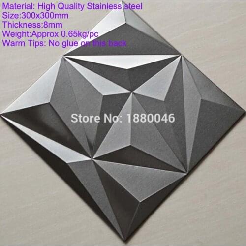 Silver Brushed stainless steel mosaic tile 3D Stainless Steel Inox Wall Tiles Wall Panels for background wall decorative