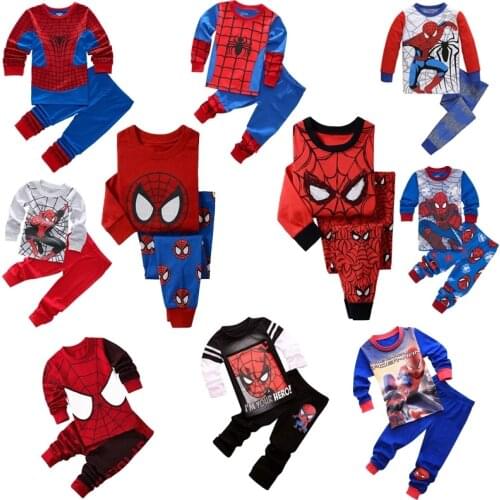 New Kids Spider Batman Pajamas Sets Baby Girl and Boys Clothes Sweet Dreams Pijamas Children Cartoon Long Sleeve T-Shirt+Pants