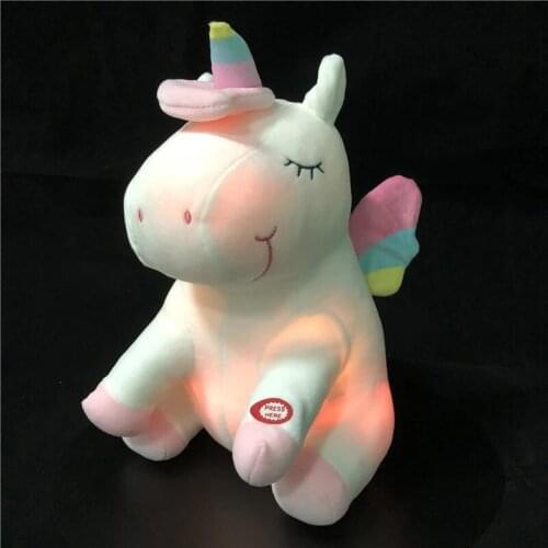 30cm New Arrive High Quality LED Unicorn Plush Light Up Toys Stuffed Animals Cute Horse Soft Doll Kids Toys Xmas Birthday Gifts