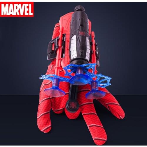 Genuine Disney Spiderman Wrist Launcher Safety Soft Bullet Gun Toy Cartoon Anime Figure Marvel Spider Man Cosplay Toys Kids Gift