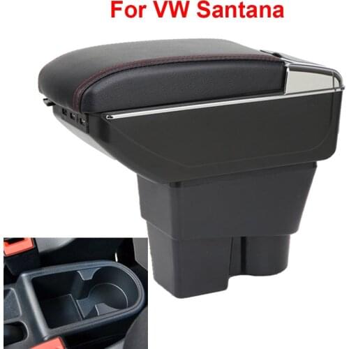 For VW Santana Kaptur Armrest car armrest box car accessories central storage box modification with USB LED light
