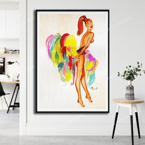 Brenot Showgirl Poster, Print, Brenot Showgirl Art, French Cancan Poster, Lido, Pierre Brenot, Vintage Showgirl Art Wall Art