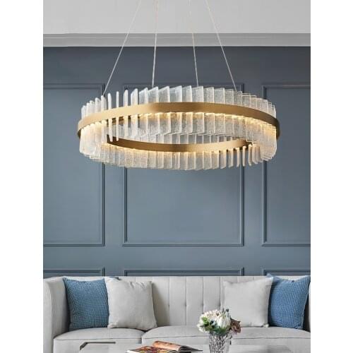 Postmodern Luxury LED Chandelier Lighting Dining Living Room Round Hanging Lamp Simple Bedroom Designer Home Deco Glass Fixture
