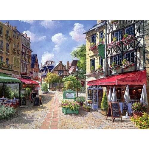 Christmas Village DIY Embroidery 11CT Cross Stitch Kits Needlework Craft Set Cotton Thread Printed Canvas Home Room