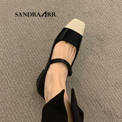 SANDRA JRR Women Retro Black Mary Jane Shoes Patent Leather Buckle Strap Platform Casual Med Chunky Heel Classics Pumps Cosplay