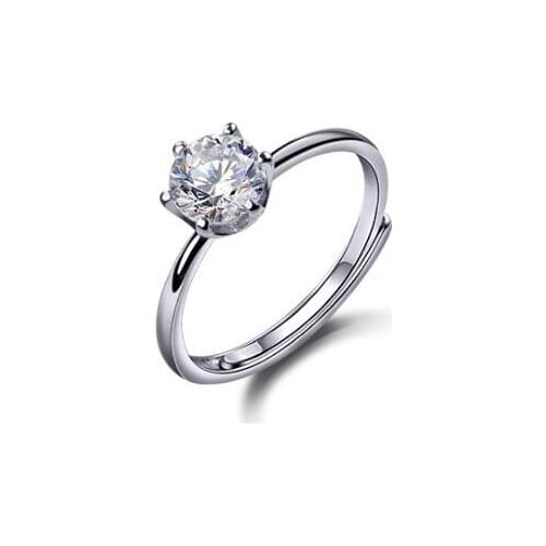 Silver Rings 100% Guaranteed Real 925 Sterling Silver Jewelry Open Ring with CZ