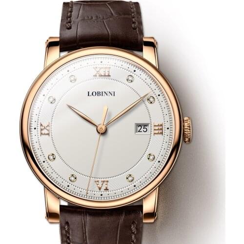 Switzerland Luxury Brand LOBINNI Man Watches 7 mm Ultra-thin Quartz Watch Men Sapphire Waterproof Diamond Couples Clock L3012M