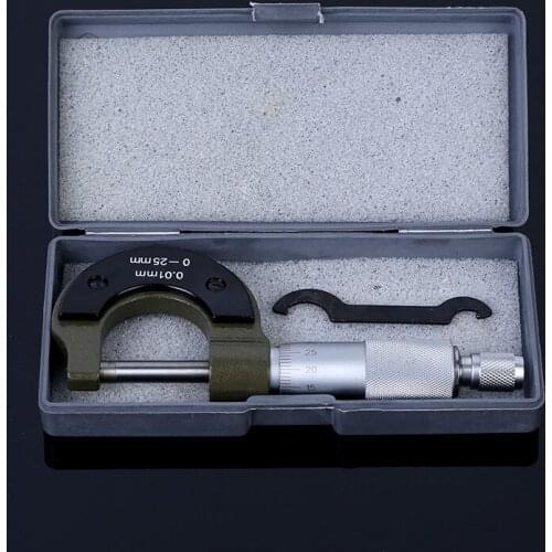 Outer Diameter Micrometer Quality Alloy Durable Micrometer Laser Precise Clear Scale 0-25MM Trademark Caliper Spiral Micrometer