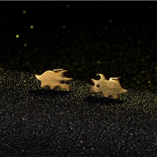 WANGAIYAO2021 new personality rhino girl earrings stainless steel cute animal ear jewelry female