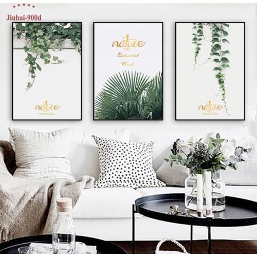 Green Plant Leaf Pictures Canvas Painting Nordic Posters and Prints Decorative picture Wall Art Modern Home Decoration SAN119-2