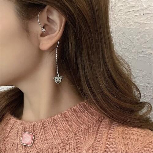Timlee E250 New Cute Popular Bear Alloy Drop Earrings Ear-Hook For Women ,Temperamental Jewelry Wholesale