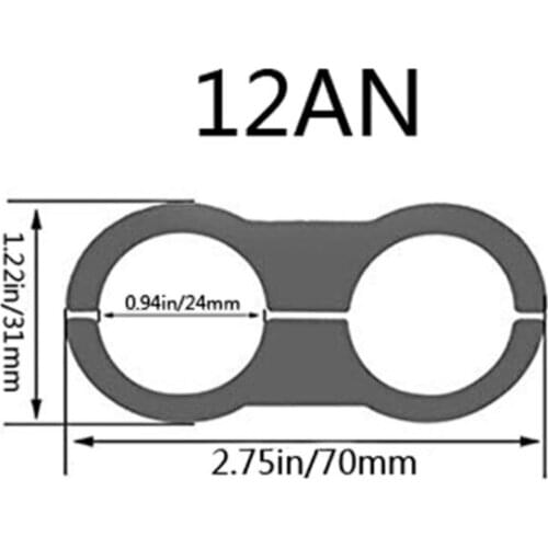 1Pc Stepped Billet Dual AN12 24MM Braided Hose Separator Clamp Cable Fastener 1XCF