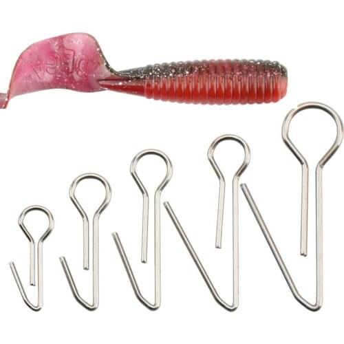 100Pcs Stainless Steel Fishing Soft Lure Bait Hook Connecting Pins Accessories Fishing Tackles Crank Hook Connector