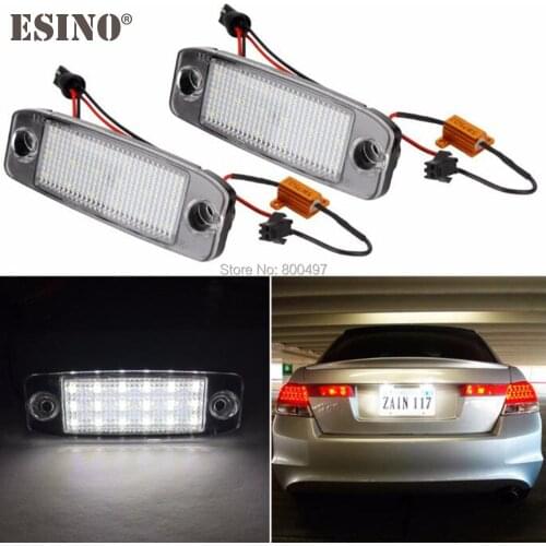 2 x Car LED Number License Plate Lamps CANBUS OBC Error Free 18 SMD LED For Hyundai Terracan Tucson Accent Vision Veracruz IX55