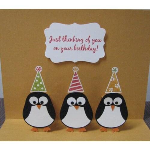 2018 4pcs Cute Antarctic Penguin Animal Metal Cutting Dies Stencils Scrapbooking Photo Album Card Paper Embossing Craft DIY new