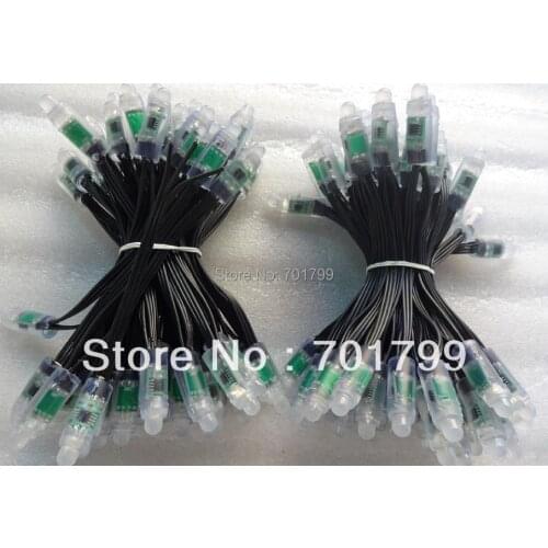 DC5V 50nodes TLS3001 pixel light;12mm diameter;IP68 rated;4096 gray scale;all black wire;epoxy resin filled