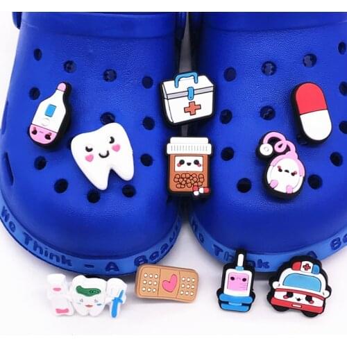 50pcs Medical Supplies Bandage Kids Cosplay Toys Cartoon Shoe Charms Accessories Shoe Buckle Decoration for Party Gift