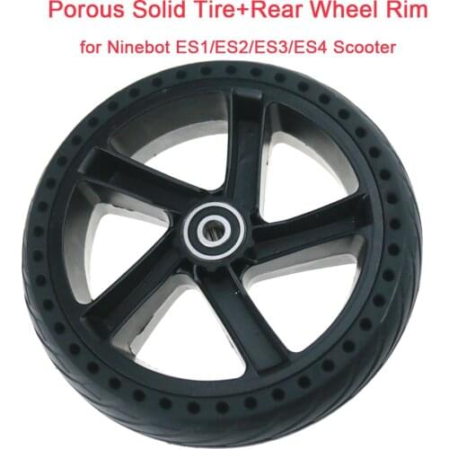 8.125 Inch Aluminum Wheel Hub Rubber Tubeless Porous Solid Tire For Ninebot ES1/ES2/ES3/ES4 Electric Scooter Honeycomb Tyre Part