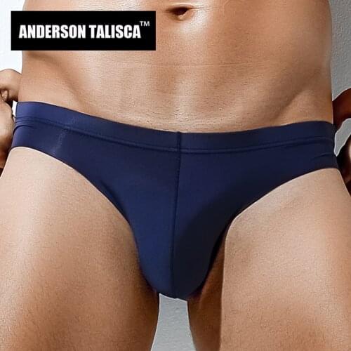 ANDERSON TALISCA Brand New Thin Mens Briefs Silk Underwear Men Brief Sexy Solid Ropa Interior Hombre Man Cueca Masculina L-4XL
