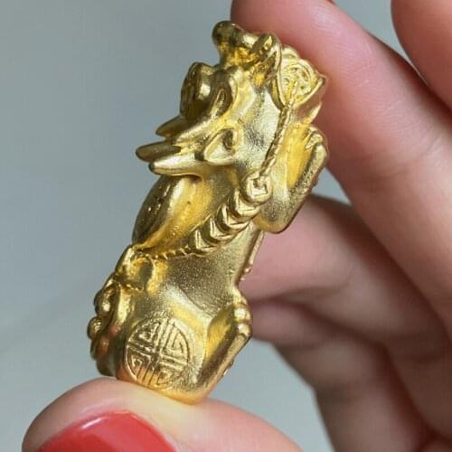 38x14x13mm PIXIU Beads Transshipment Beads Gold-plated Brave Braided Bracelet Year of Fate Gold Jewelry Euro and Gold Plated