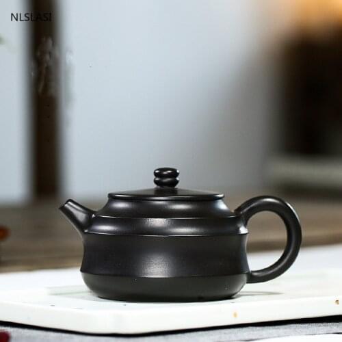 Yixing Tea pot purple clay filter teapot beauty kettle Raw ore black mud Handmade Tea set authentic Tea ceremony supplies 200ml