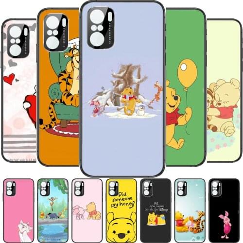 Winnie Bear Heart Phone Case For xiaomi redmi POCO F1 F2 F3 X3 Pro M3 9C 10T Lite NFC Black Cover Silicone Back Prett mi 10 ultr