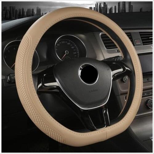 D Shape Steering-Wheel Black Auto Car Steering Wheel Cover forLeather 38CM wheel cover Interior accessories