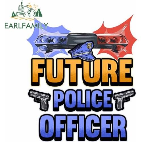 EARLFAMILY 13cm x 11cm for Funny Future Cop Police Car Sticker Vinyl Personality Waterproof Decoration Graffiti Graphics Decal