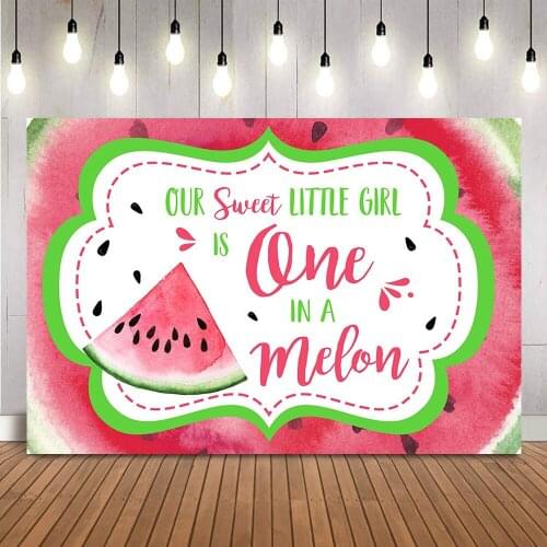 Sweet Girl 1st Birthday Backdrop Summer Watermelon Birthday Photo Background Newborn Kids Watermelon Theme Party Decoration
