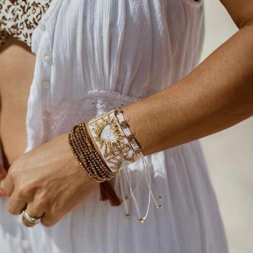 Go2Boho Miyuki Heart Bracelets Set Womens Jewelry Crystal Beaded Bracelet Handmade Beads Woven Pulseras Jewellery Accessories