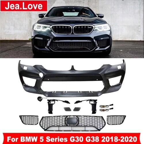 Modify to M5 Style PP Unpainted Front and Rear Bumper Fender Grill Car Body Kits For BMW 5 Series G30 G38 2018-2020 Modification