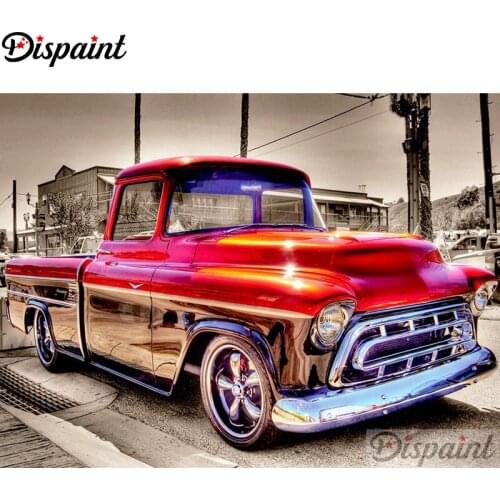 Dispaint Rhinestone Painting Crystal Decor Diy Diamond Painting "Car scenery" 3D Cross Stitch Pattern Diamond Embroidery 27723