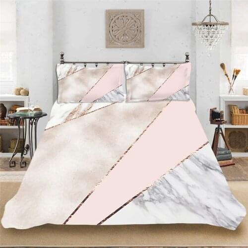 Geometric Marble Print Large Size Bedding Set Modern Nordic Down Quilt Cover Pillowcase Single Twin Full Queen Bedding