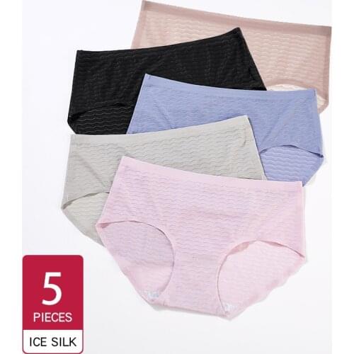 5/7PCS Set Womens Underwear Cotton Panty Sexy Panties Female Underpant Solid Color Panty Intimates Women Seamless Lingerie M-XL