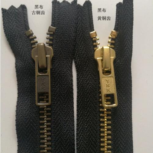 20 Pcs/lot Short Ykk Metal Zipper Black Vintage Restro Close End for Leather Handbags Boots Pocket Sewing Accessories Wholesale