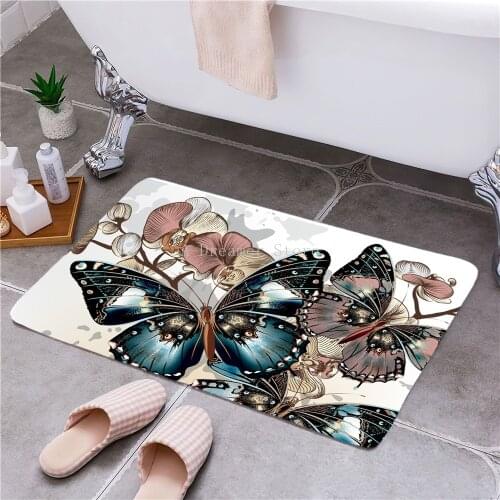 3D Printed Nordic Butterfly Carpet Coffee Table Floor Mat Kids Room Play Tent Rug Cartoon Animal Children Bedroom Decor Carpets
