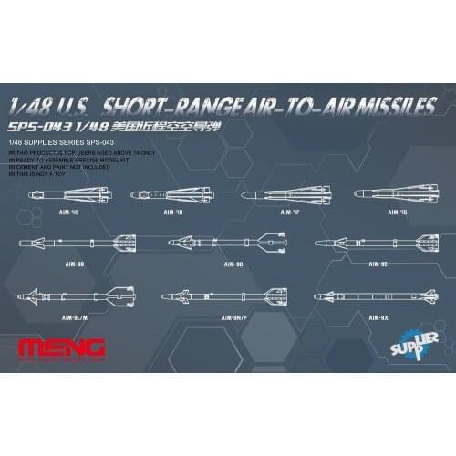 Meng Model 1/48 SPS-043 U.S. Short-Range Air-to-Air Missiles Super War Plastic