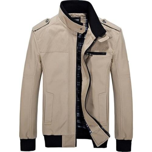 2018 Spring Autumn Jacket Coat Mandarin Collar Zipper Mens Bomber Jackets Standard Slim Regular Pockets Zipper Jackets For Male