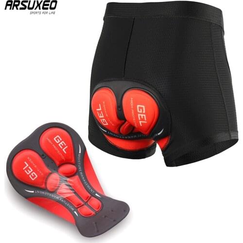 ARSUXEO 2019 Men Upgrade Cycling Underwear 3D Gel Pad Shockproof Bicycle Mountain Bike MTB Shorts Riding Racing Underpants U02M