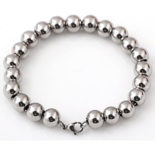 High Quality 316L Stainless Steel Mens Bracelet Classical Biker Bicycle Heavy Metal Ball Link Chain Jewelry Bracelets For Men