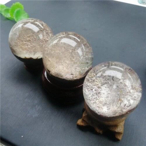 Natural ghost Phantom sphere crystal Quartz Globe Ball Rock stones Minerals Chakra Reiki Healing Home decor