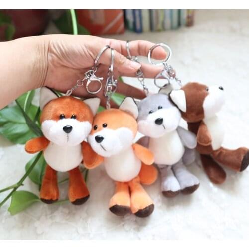 New creative cute Long-legged little fox plush soft doll pendant bag keychain bed decoration christmase birthday gift