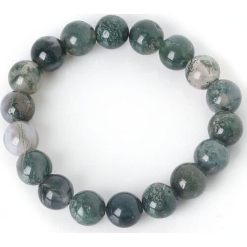 Charm Bracelet With Natural Stone Beads Aquatic Agates Onyx Beaded Yoga Stretch Bracelets For Women Man Friend Gift